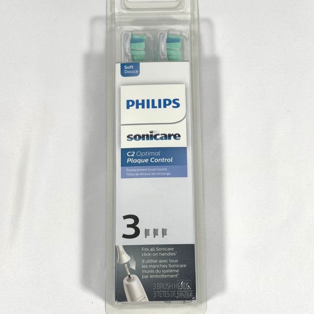 Philips Sonicare C2 Optimal Plaque Control 3pk White HX9023/65 Replacement Heads